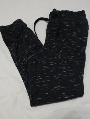 Black Marled Drawstring Joggers Boys S(6/7)